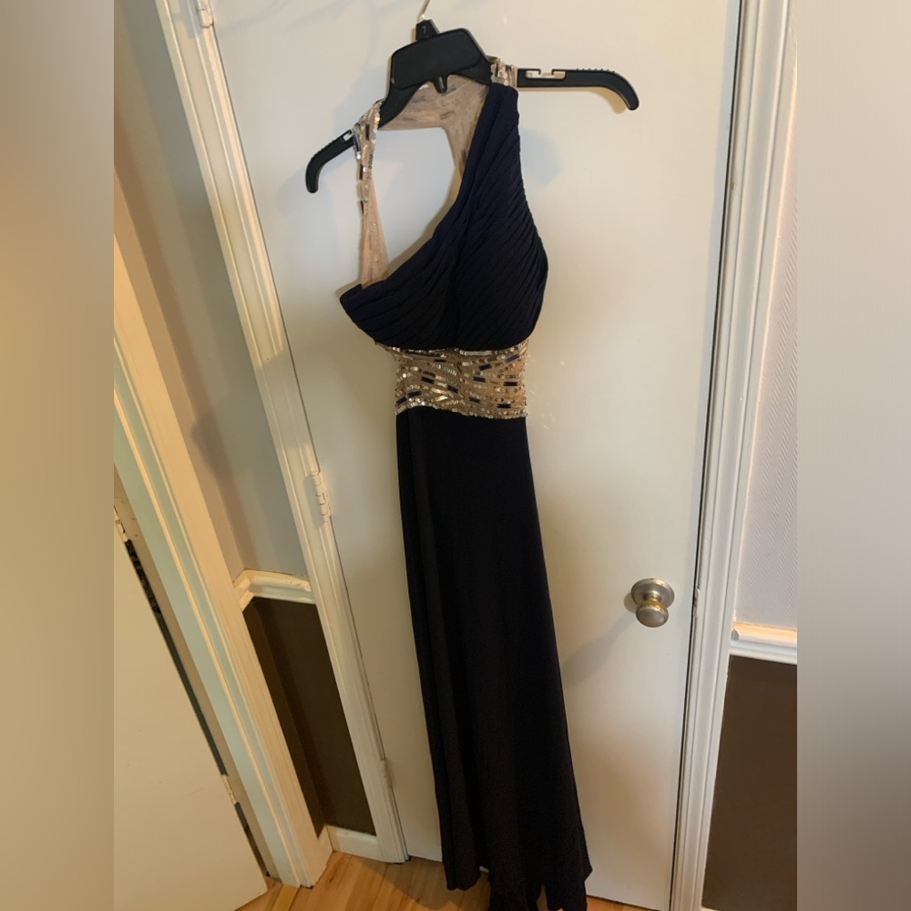 Navy Blue/Nude Prom Dress